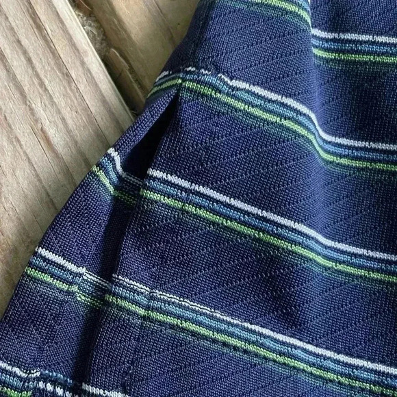 Men's Under Armor Golf Pro Navy & Green Stripe Polo Shirt Short Sleeve Sz XL PGA - Picture 10 of 10